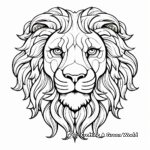 Calm Asiatic Lion Face Coloring Pages 1