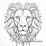 Calm Asiatic Lion Face Coloring Pages 2
