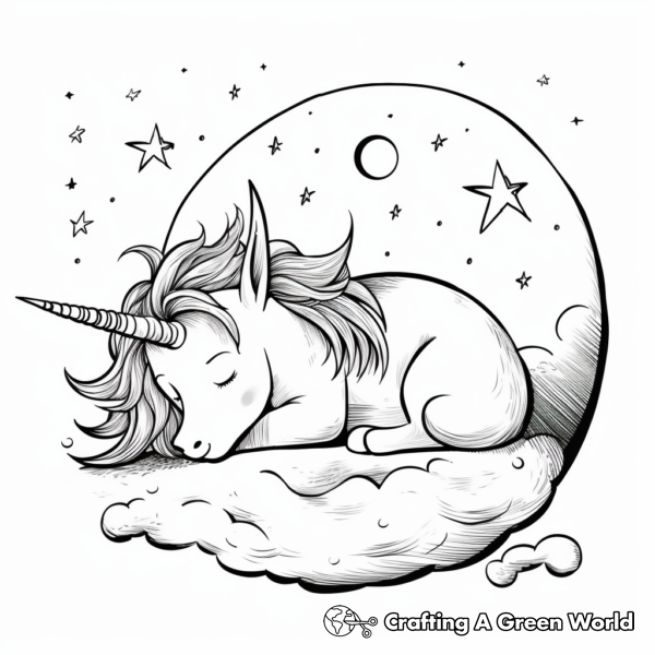 Sleeping Unicorn Coloring Pages - Free & Printable!