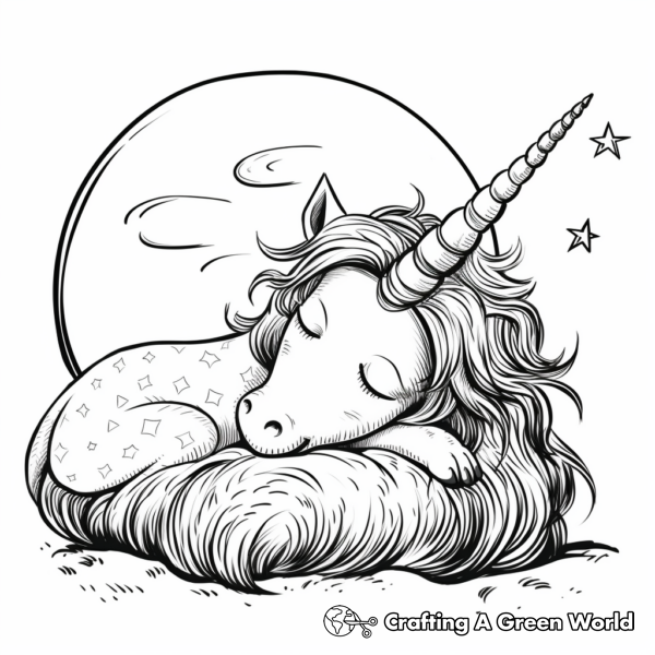 Sleeping Unicorn Coloring Pages - Free & Printable!