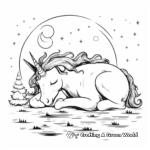 Calm Nights: Sleeping Baby Unicorn Coloring Pages 4