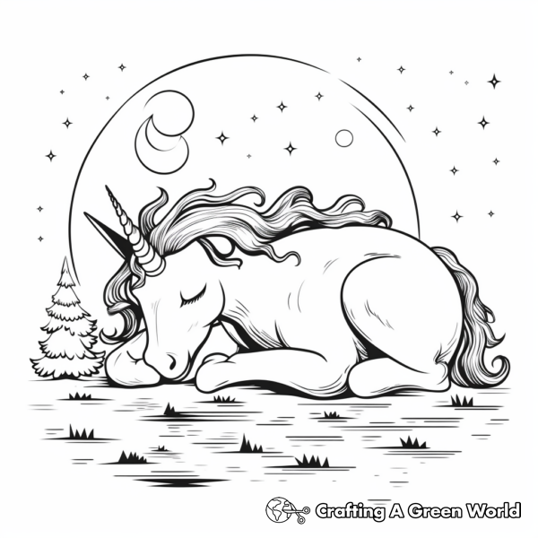 Sleeping Unicorn Coloring Pages - Free & Printable!