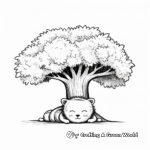 Calm Tiger Sleeping Under Tree Coloring Pages 3