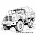 Camouflaged Army Truck Coloring Pages 1