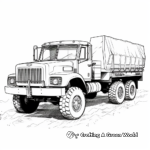 Camouflaged Army Truck Coloring Pages 2