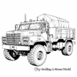 Camouflaged Army Truck Coloring Pages 3