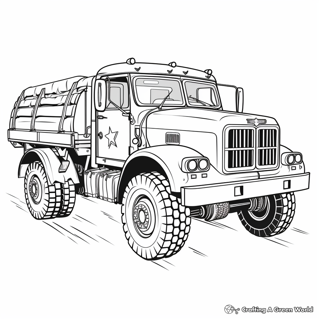Army Truck Coloring Pages Free Printable 