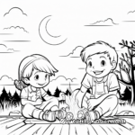Campfire Under a Sunset Coloring Page 2