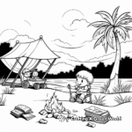Campfire Under a Sunset Coloring Page 4