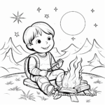 Campfire Under the Stars Coloring Pages 1
