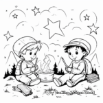 Campfire Under the Stars Coloring Pages 2
