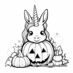 Candy Corn Unicorn Pumpkin Coloring Sheets 2