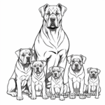 Cane Corso Family Coloring Sheets: Parent and Puppies 2