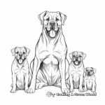 Cane Corso Family Coloring Sheets: Parent and Puppies 3