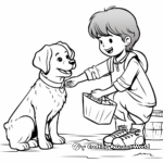 Caring and Giving: Animal Helping Human Coloring Pages 1