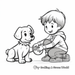 Caring and Giving: Animal Helping Human Coloring Pages 4