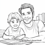Caring Dad and Son Coloring Pages 2