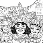 Carnival Mardi Gras Celebration Coloring Pages 2