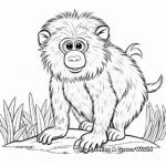 Cartoon Baboon Coloring Pages for Kids 1