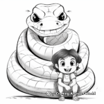Cartoon Boa Constrictor Coloring Pages for Children 2