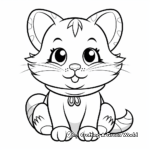 Cartoon Christmas Cat and Mouse Coloring Pages 1