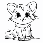 Cartoon Christmas Cat and Mouse Coloring Pages 4