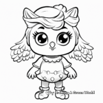 Cartoon Girl Owl Coloring Pages for Kids 1