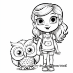 Cartoon Girl Owl Coloring Pages for Kids 3