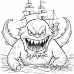 Cartoon Kraken Coloring Pages for Kids 2