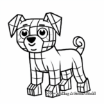 Cartoon Minecraft Dog Coloring Pages for Kids 1