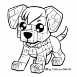 Cartoon Minecraft Dog Coloring Pages for Kids 2