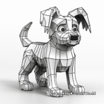 Cartoon Minecraft Dog Coloring Pages for Kids 3