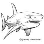 Cartoon Style Bull Shark Coloring Pages for Kids 4