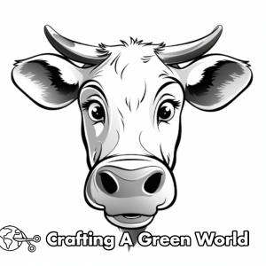Cow Face Coloring Pages - Free &amp; Printable!