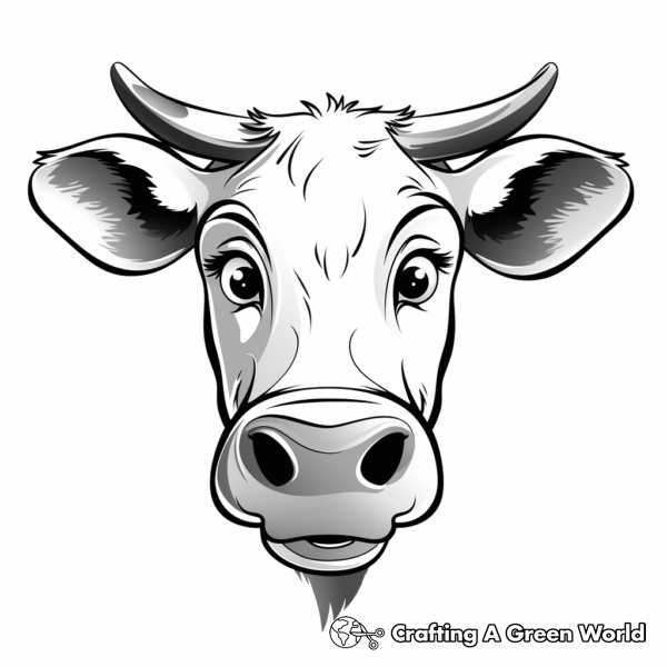Cow Face Coloring Pages - Free &amp; Printable!