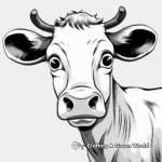 Cartoon-Style Cow Face Coloring Pages 2