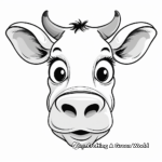 Cartoon-Style Cow Face Coloring Pages 3