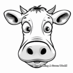 Cartoon-Style Cow Face Coloring Pages 4
