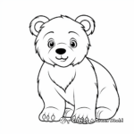 Cartoon-style Polar Bear Coloring Pages for Kids 3