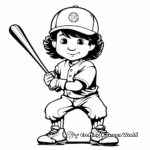 Cartoon Style Softball Player Coloring Pages 2