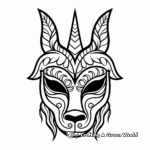 Cartoon Style Unicorn Mask Coloring Pages 3