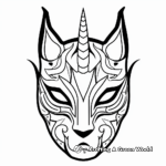 Cartoon Style Unicorn Mask Coloring Pages 4
