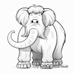 Cartoon Style Woolly Mammoth Coloring Pages 1