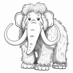 Cartoon Style Woolly Mammoth Coloring Pages 2