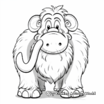Cartoon Style Woolly Mammoth Coloring Pages 3
