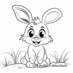 Cartoon-Styled Easter Bunny Coloring Pages for Kids 1