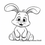 Cartoon-Styled Easter Bunny Coloring Pages for Kids 2