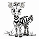 Cartoon Zebra Coloring Pages for Preschoolers 2