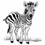 Cartoon Zebra Coloring Pages for Preschoolers 3