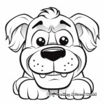 Cartoonish Bulldog Coloring Pages for Children 1
